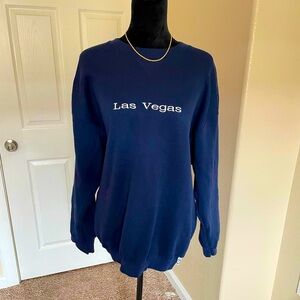 vintage navy blue Las Vegas sweater size xl